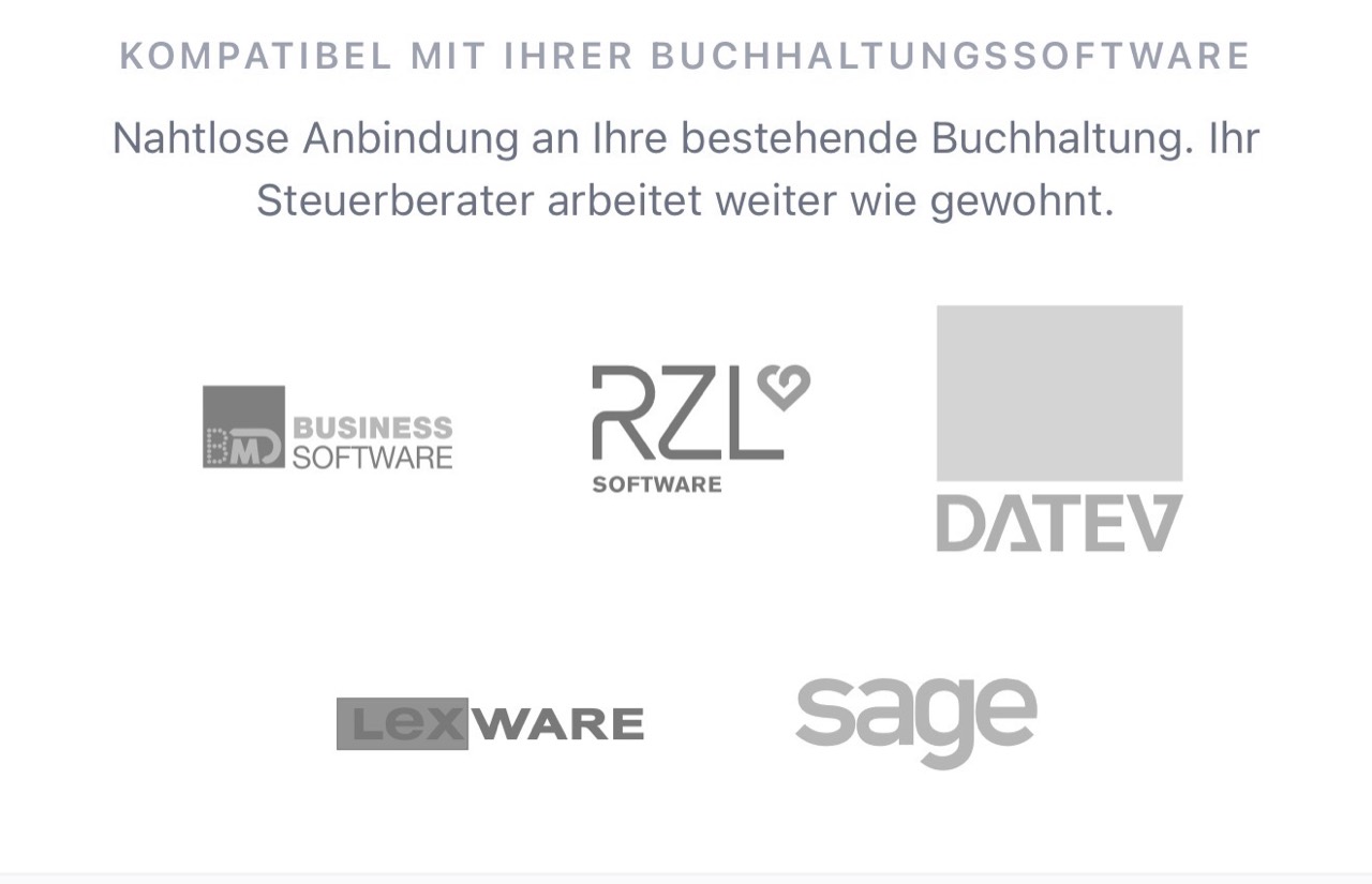 Kompatibel mit BMD Business Software, RZL Software, DATEV, Lexware und Sage